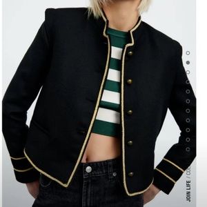 NWT Zara Black Cropped Jacket - Size M